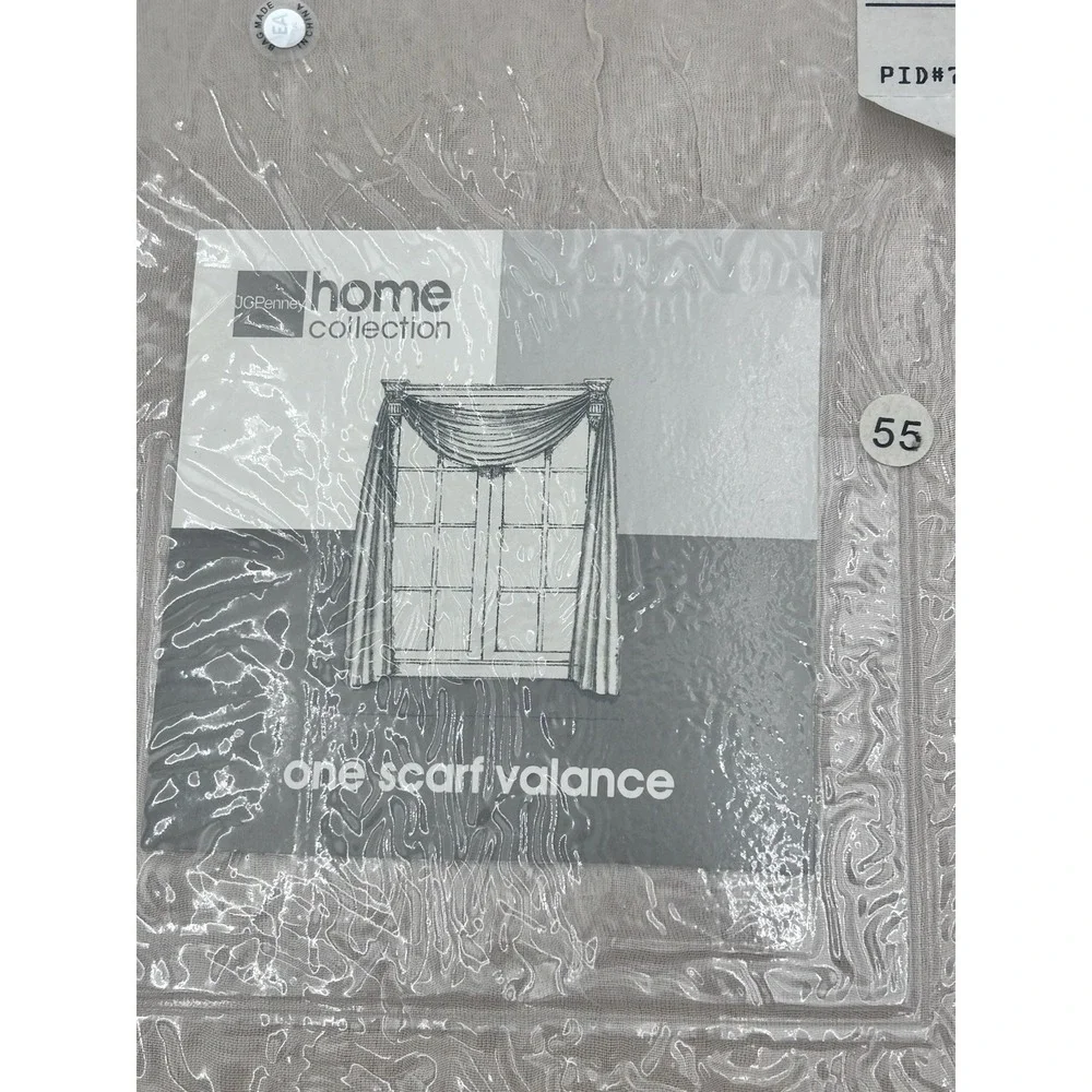 JCPenney Home Collection Sensations Scarf‎ Valance Linen Sheer Window Drape